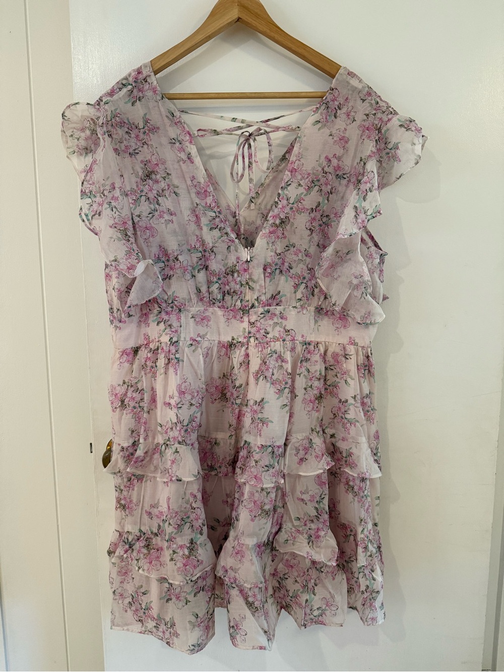 ARULA Pink Floral Ruffle Sundress